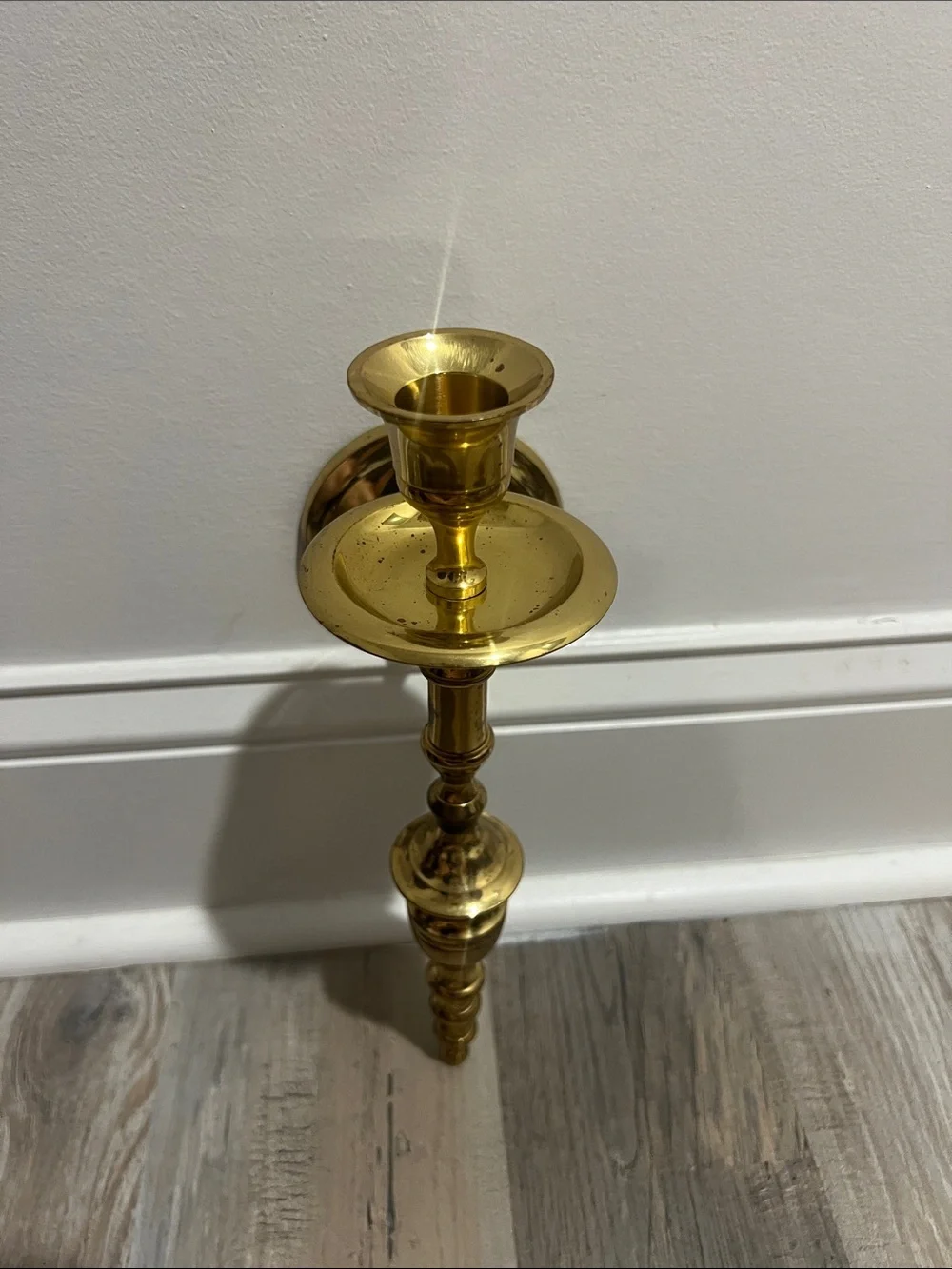 Vintage Brass Wall-Mounted Candle Sconce Holder